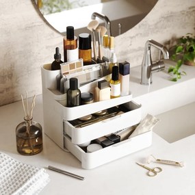 Organizer da bagno in plastica bianca per cosmetici Glam - Umbra