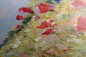 Quadro su tela – Papaveri dipinti sul prato