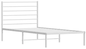 Giroletto con testiera metallo bianco 90x190 cm