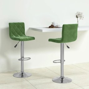 Sgabelli Da Bar 2 Pz Verde Scuro İn Velluto /