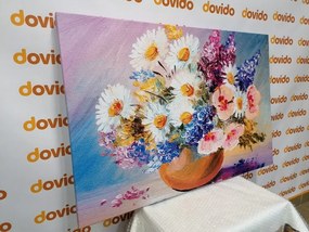 Quadro su tela – Dipinto a olio di fiori estivi
