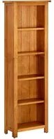 Libreria a 5 Ripiani 45x22x140 cm in Legno Massello di Rovere 331741