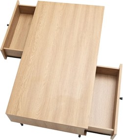 Tavolino in colore naturale 60x110 cm Pensacola - Unique Furniture