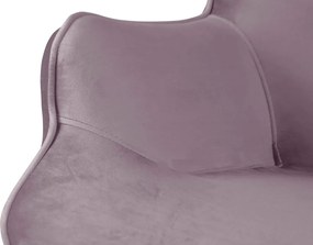 Poltrona con poggiapiedi lavanda con rivestimento in velluto Niko – Ropez