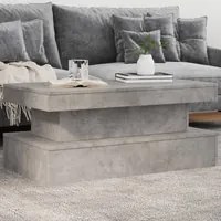 Tavolino da Soggiorno con Luci LED Grigio Cemento 90x50x40 cm 839850