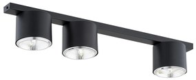 Plafoniera Moderna 3 Luci Faretti Ptah In Acciaio Nero