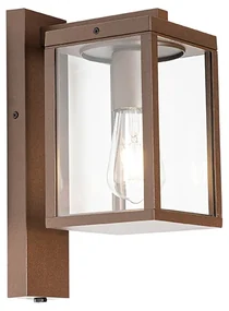 Lanterna da parete per esterni marrone ruggine IP44 con sensore crepuscolare - Charlois