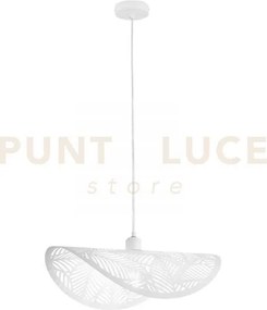 Lampadario a sospensione rhei-leaf bianca 1 luce attacco e27 50x30x...