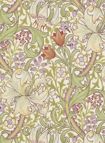 Morris & Co Carta da parati Golden Lily - Olive/ Russet