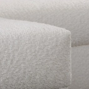 Divano angolare bianco in tessuto bouclé (angolo sinistro) Ariella - Ropez