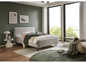 Letto matrimoniale imbottito beige con contenitore con rete inclusa 140x200 cm Primo – Meise Möbel