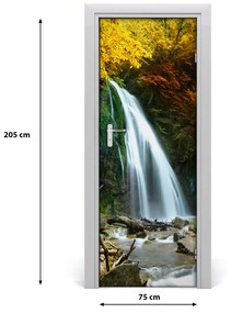 Adesivo per porta interna Cascata nella foresta 75x205 cm