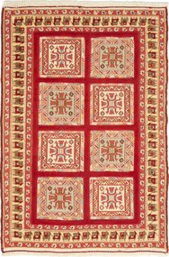 Tappeto 90x70 Rosso (Iran) Annodato A Mano