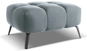 Poggiapiedi azzurro con rivestimento in velluto Nalu – Makamii