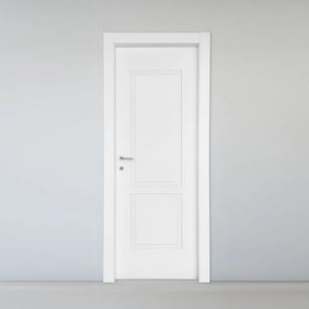 Porta interna a battente Twin in MDF laccato colore bianco, L 90 x H 210 cm, apertura a destra