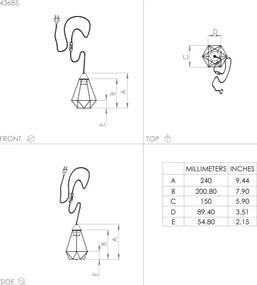 Eglo 43685 - Luce da tavolo con presa TARBES 1xE27/60W/230V