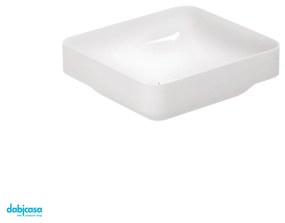 Azzurra Ceramica Lavabo D'Appoggio o Semincasso "Elegance Soft" Da 40x45 Cm In Ceramica Bianco Lucido