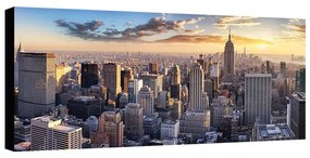 Stampa su tela Panorama New York di giorno, multicolore 190 x 90 cm