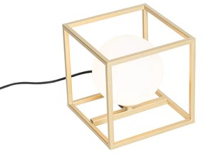 Lampada da tavolo di design oro con vetro bianco - Aniek