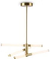 Lampadario A Sospensione Moderno Axis Alluminio Oro Acrilico 3 Luci Led 28W