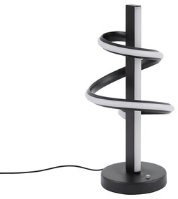 Lampada da tavolo di design nera con LED dimmerabile - Rolla