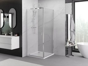 Mexen Exo-BR cabina doccia a battente 90 x 90 cm, trasparente, cromato - 8181-090-090-01-00
