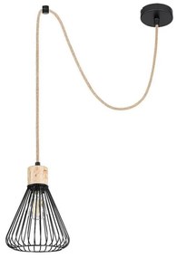 Rabalux 3148 - Lampadario a sospensione con filo FARFALLE 1xE27/40W/230V nero/faggio