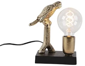 Lampada da tavolo Art Deco nera oro 23 cm - PAJARO