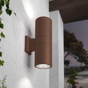 Applique Cilindrica Bidirezionale XL IP54 Con 2 basi E27 - Corten