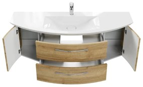 Mobile da bagno sospeso sotto lavabo L 139 x H 48 x P 46.2 cm marrone, 2 cassetti, 2 ante PELIPAL Cassca