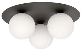 Lampada da soffitto Solar Nera con sfere satinate E14