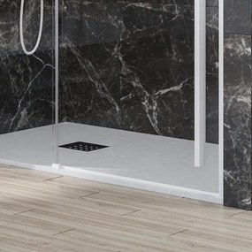 Porta doccia bianca 150cm scorrevole altezza 200cm | KSA4000B - KAMALU