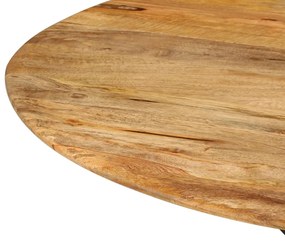 Tavolo da pranzo Ø110x78cm in legno massello di mango e acciaio