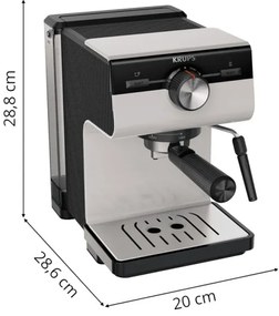 Krups - Macchina da caffè a leva per two tazze AUTHENTIC 1450W/230V grigio