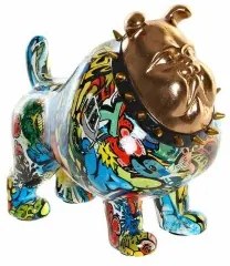 Statua Decorativa DKD Home Decor 21 x 16 x 20,5 cm Dorato Bulldog Multicolore