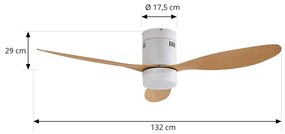 Lucande LED ventilatore da soffitto Kayu, bianco, DC, silenzioso, 132 cm