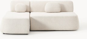 Divano letto angolare 2 posti in teddy-bouclé Pao
