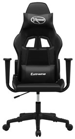 Sedia da gaming massaggiante nera in similpelle