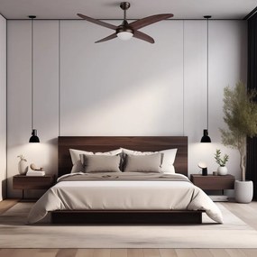 Plafoniera LED in colore naturale scuro ø 13 cm Regal - SULION