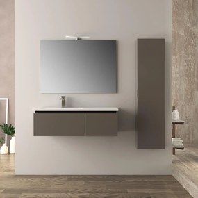 Mobile da bagno grigio talpa 100 cm opaco Mono Slide