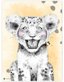 Quadro per la camera dei bambini - Colorato con gepardo | Inspio