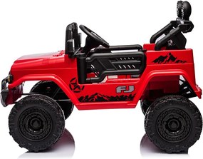 Macchina Elettrica per Bambini Fuoristrada Toyota Fj Cruiser 12V Telecomando Ruote in Gomma e Sedile in Pelle Rosso...