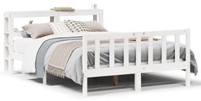 Letto Senza Materasso Bianco 140x200 Cm Legno Massello Di Pino /