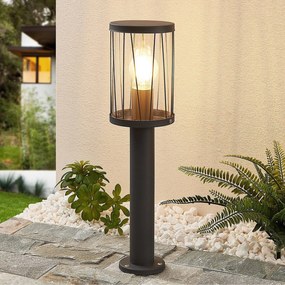 Lindby Yonan lampioncino, rotondo, grigio scuro, E27 Lindby, dimmerabile, Nero, Acciaio Inox, Moderno, Lampada da esterni