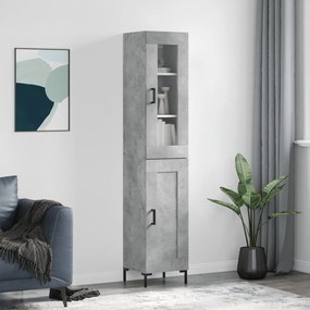 Credenza Grigio Cemento 34,5x34x180 Cm İn Legno Multistrato /
