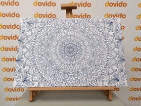 Stampa su tela – Mandala decorativa dettagliata in blu