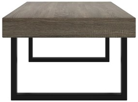 Tavolino da salotto grigio e nero 120x60x40 cm in mdf e ferro