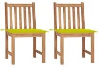 Sedie da Giardino 2 pz con Cuscini in Legno Massello di Teak 3062927