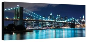 Stampa su tela Brooklyn luci azzurre, multicolore 190 x 90 cm