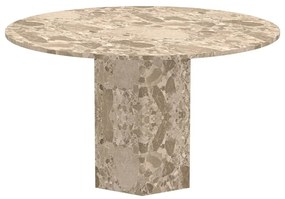 Tavolo da pranzo rotondo in marmo marrone chiaro ø 130 cm Naxos - Actona